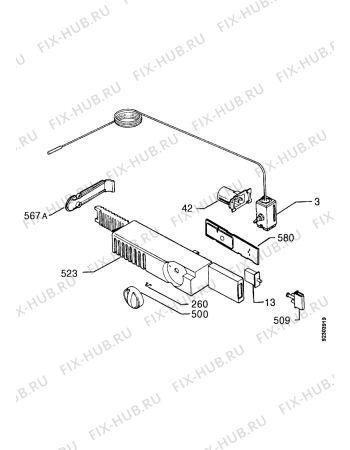 Взрыв-схема холодильника Zanussi ZUD7155 - Схема узла Thermostat